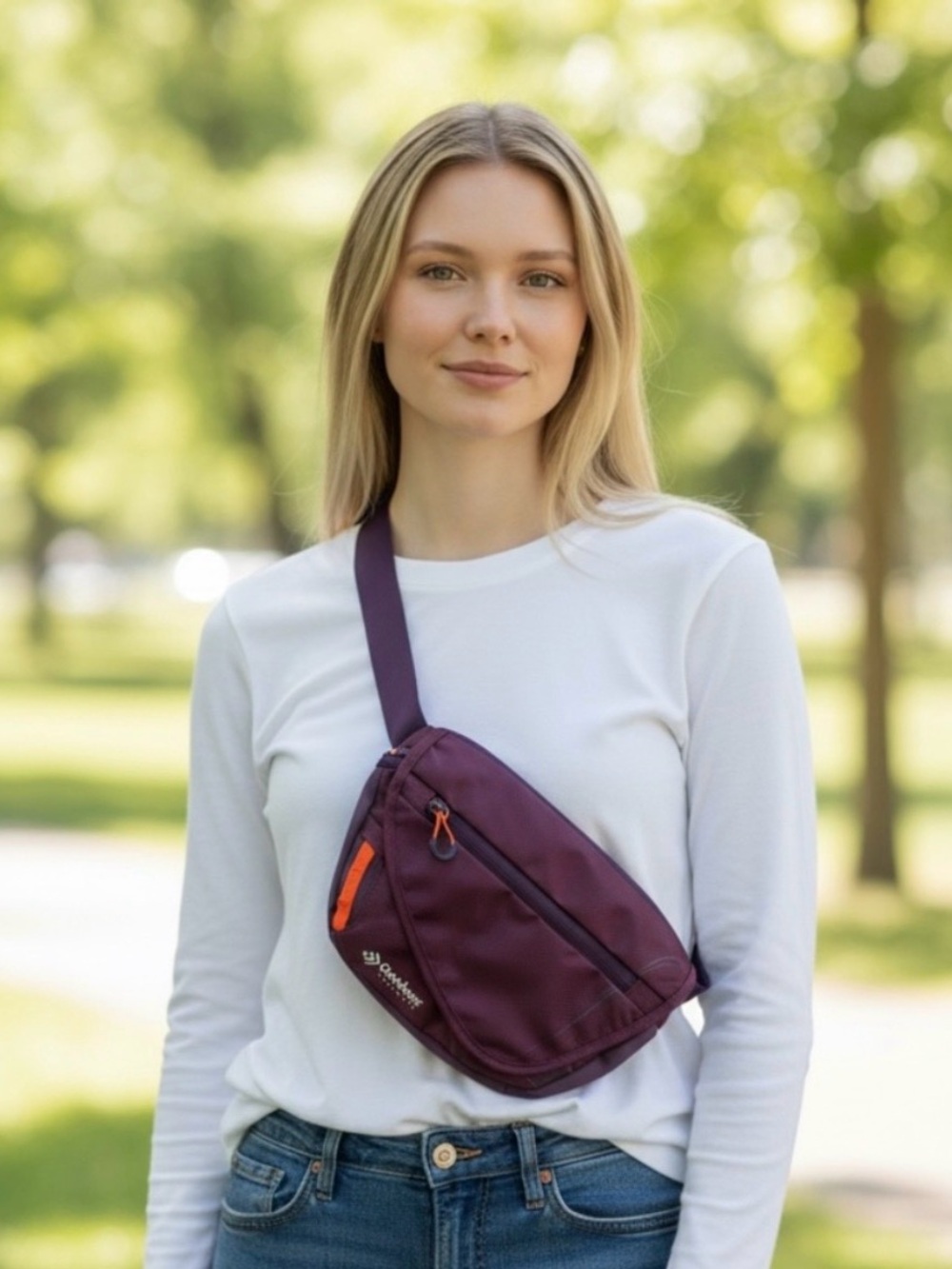 Outdoor Products Purple Nylon Fanny Pack Waist Bag